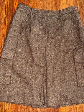 LL Bean Women Cargo A-Line Skirt Size 10 Reg 100% Lambswool